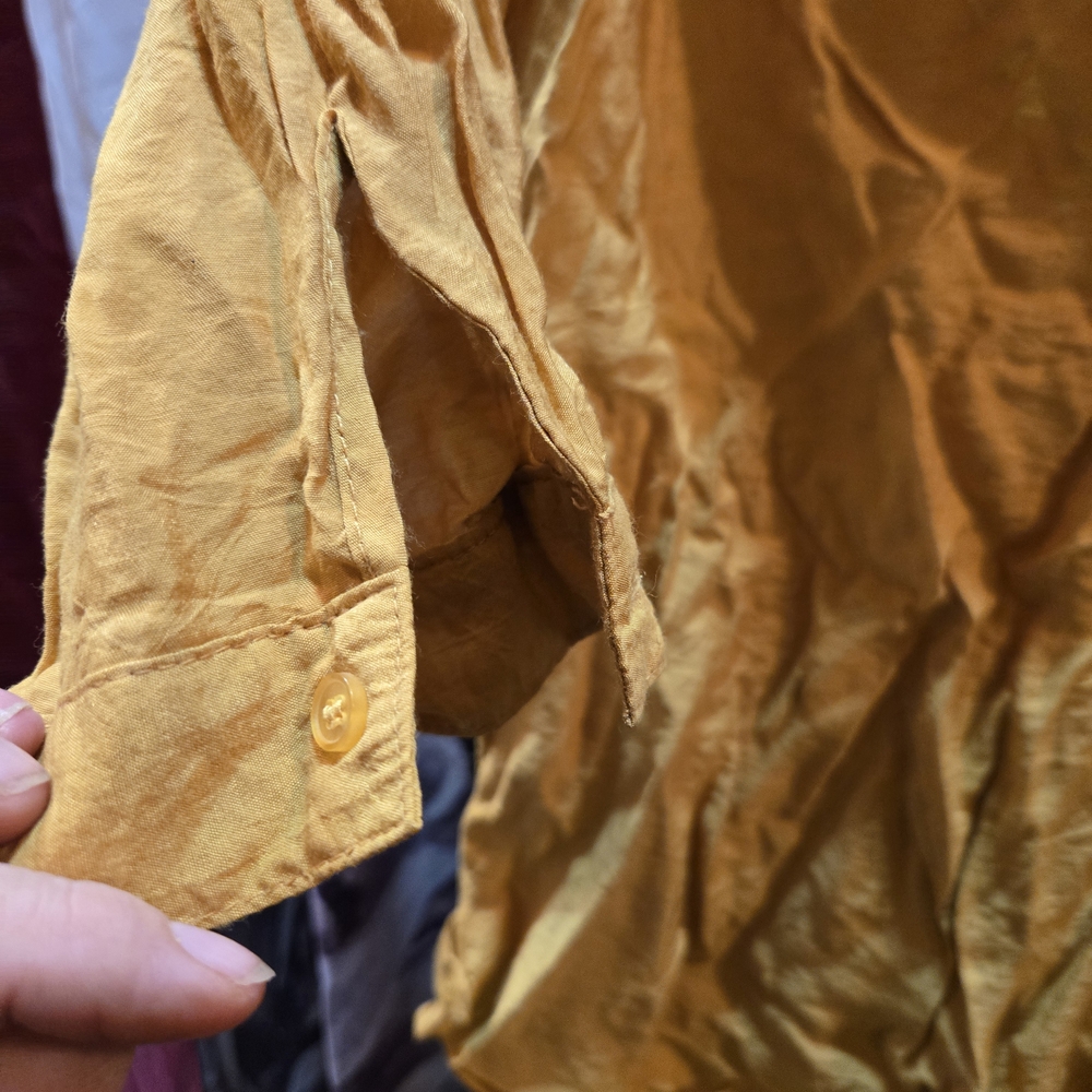 Golden Ruffle Women's Blouse - Picture 3 of 7